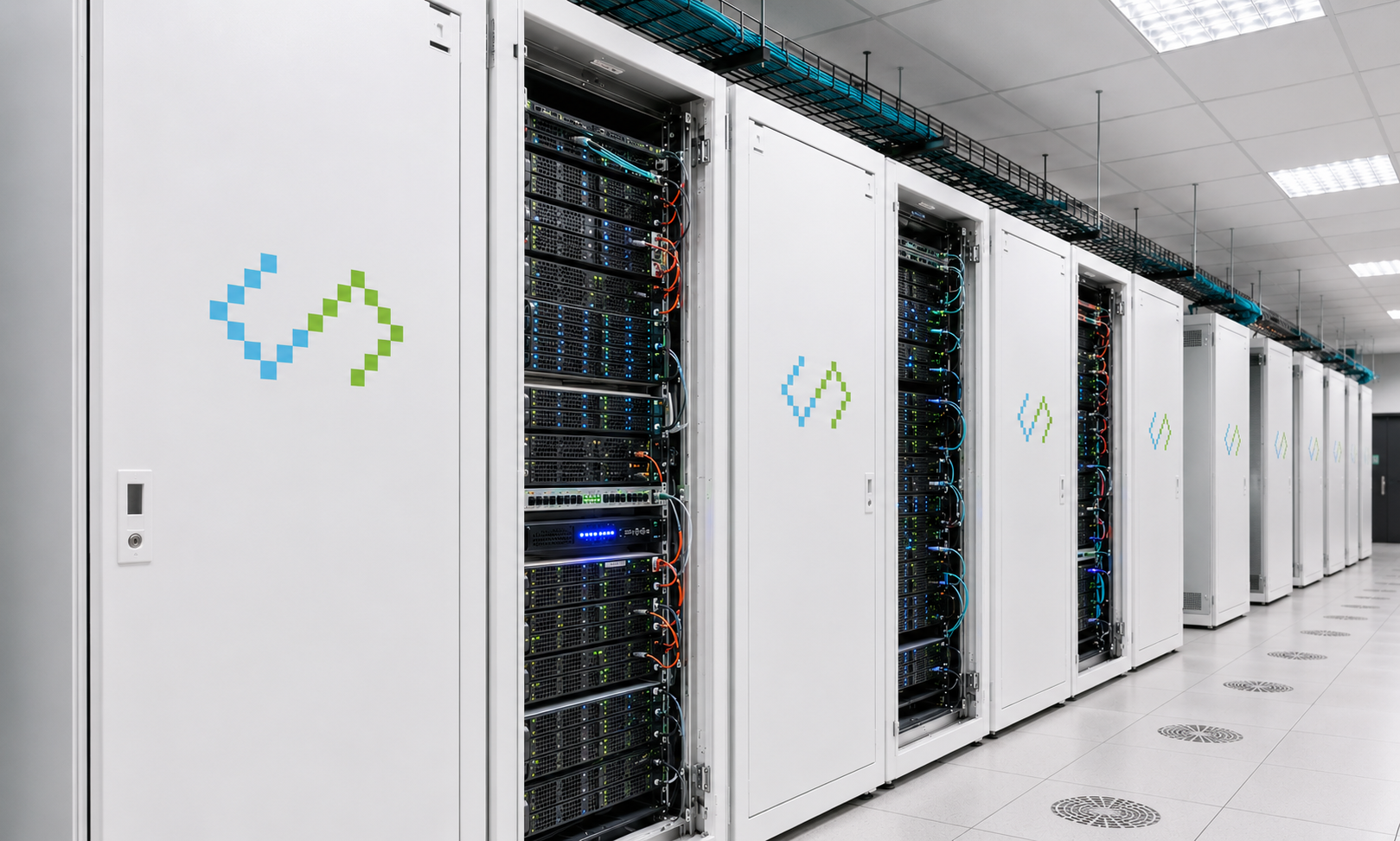TunerLabs AI data center with rows of server racks